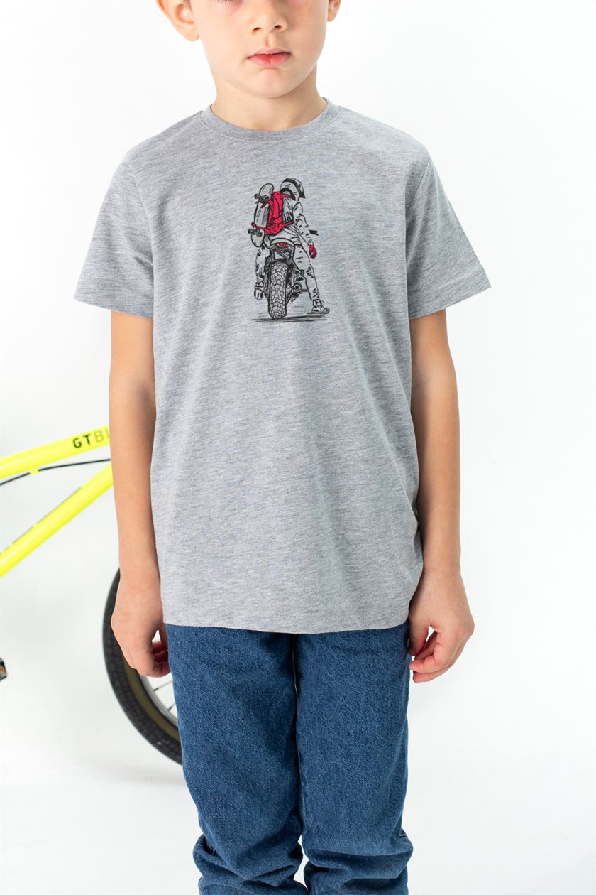 Kids' Supermoto T-Shirt Grey