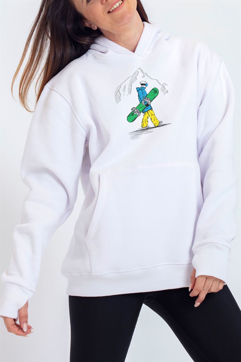 To The Slopes Hoodie - Beyaz